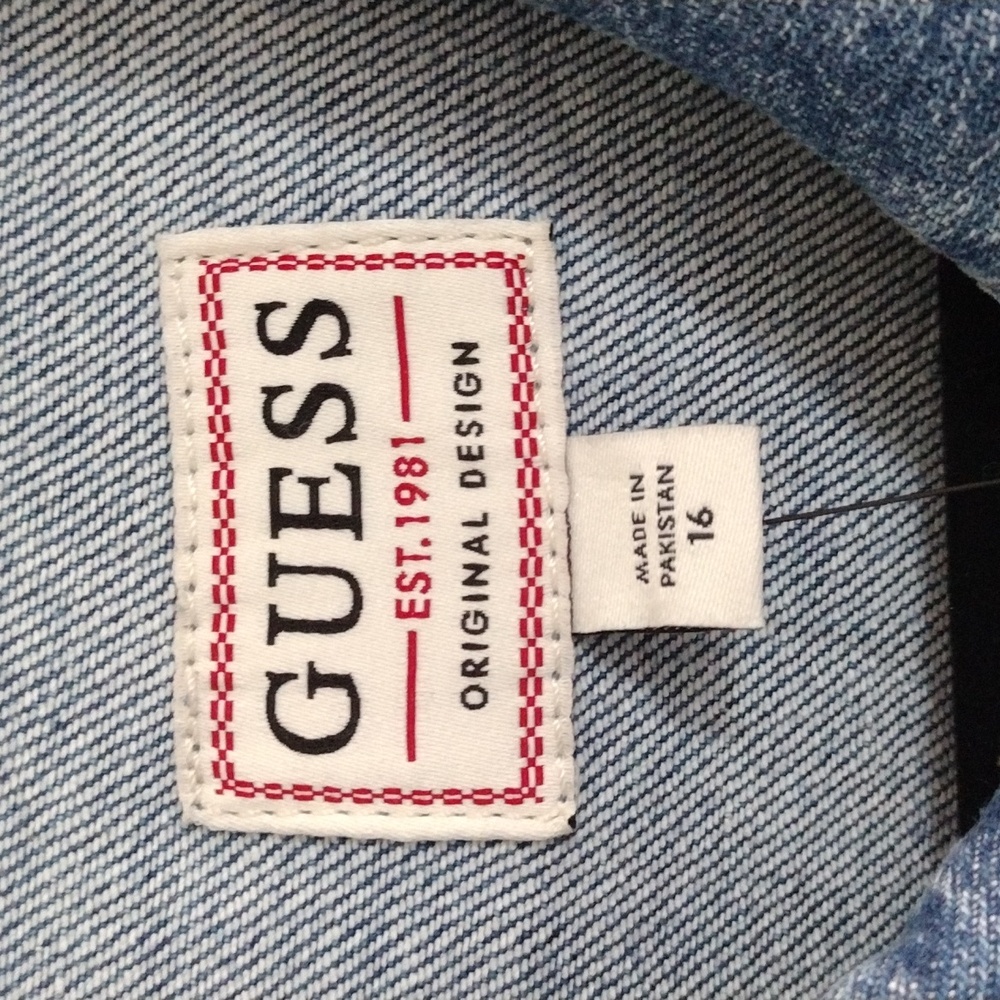 GUESS Girls' Eco Stretch Denim Dress Size 16 - Picture 5 of 16